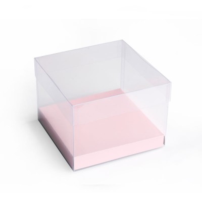 Caja con tapa en Acetato Transparente Cuadrada para Cupcakes