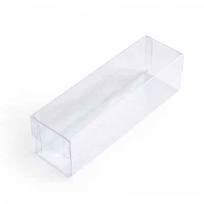 Caja en acetato transparente rectangular para souvenirs y recordatorios